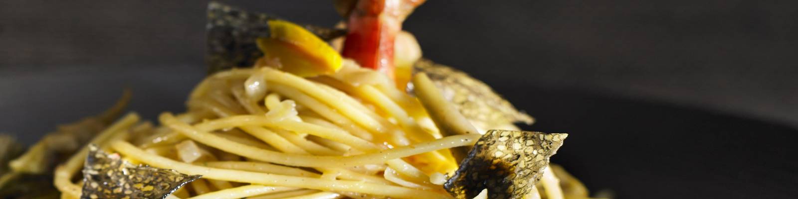 Pasta Garofalo - Spaghetti Garofalo, gambas et pétales de caviar