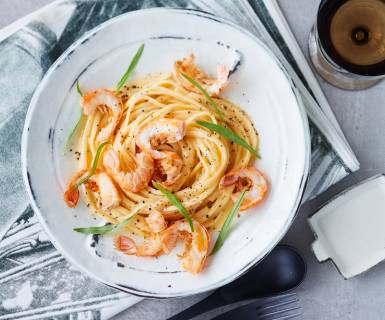 Pasta Garofalo - Garofalo Linguine mit Scampi an Estragon-Pernod-Sauce