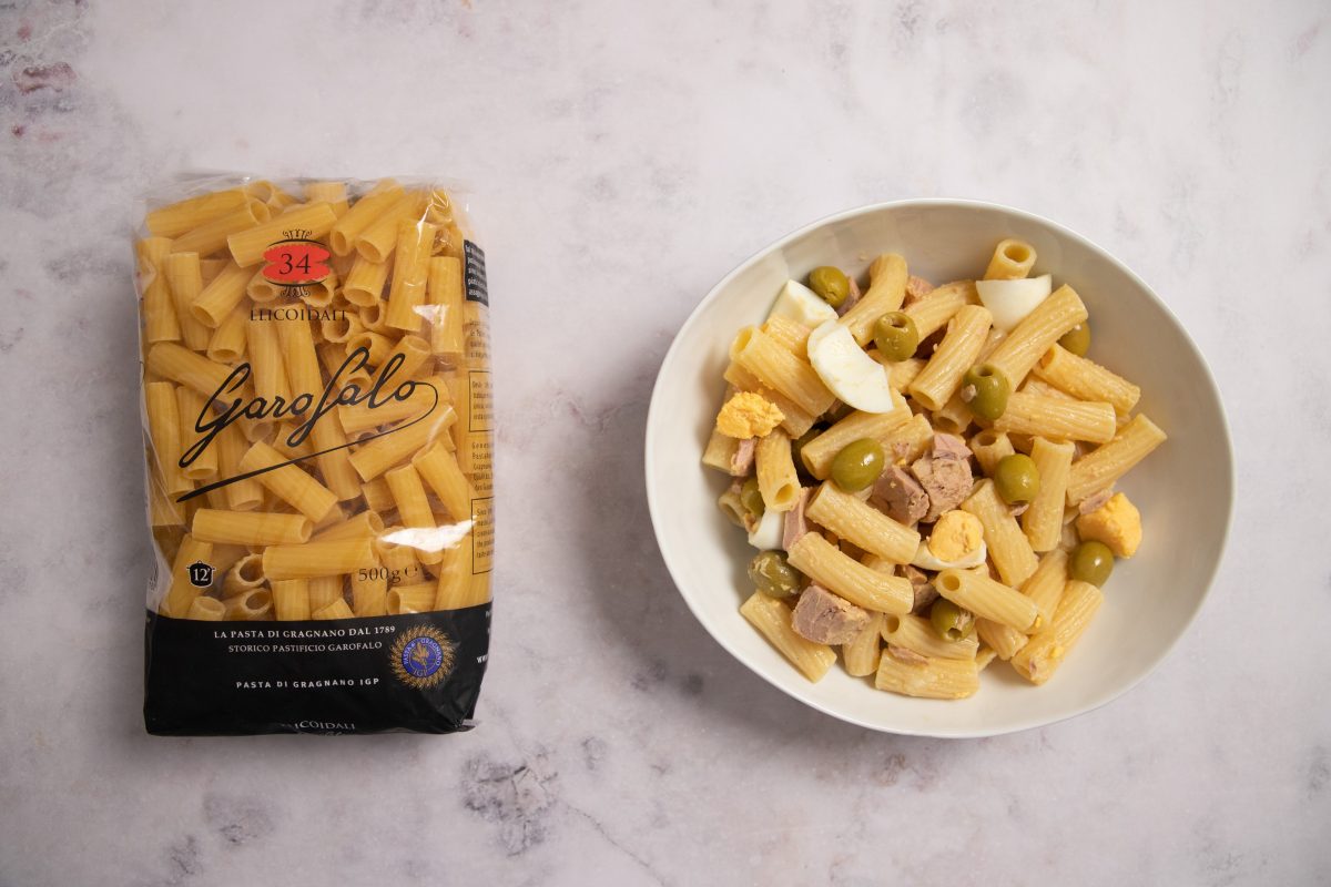 Plato final de ensalada de pasta