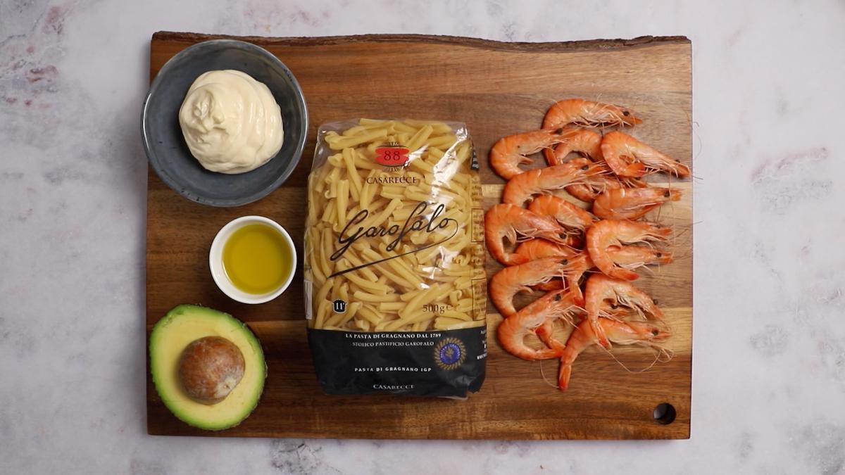 Paso a paso ensalada de pasta con mayonesa ingredientes