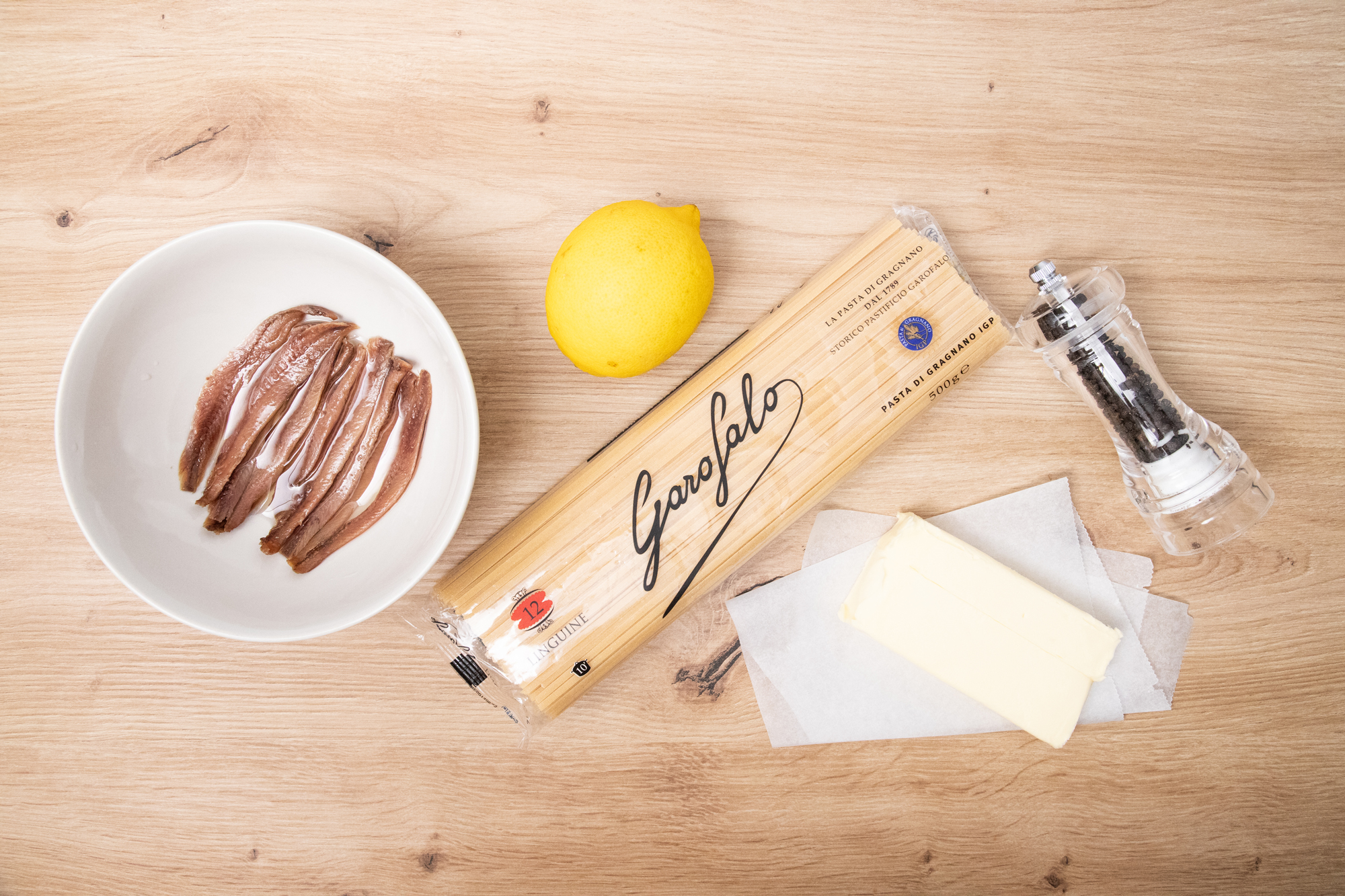 linguine con anchoas