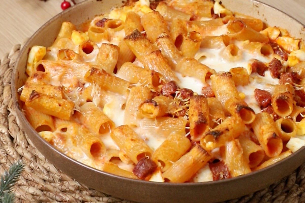 paso a paso horneado Pasta al forno Navidad