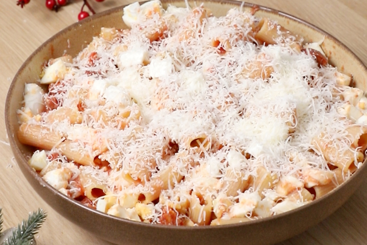 paso a paso parmesano Pasta al forno Navidad