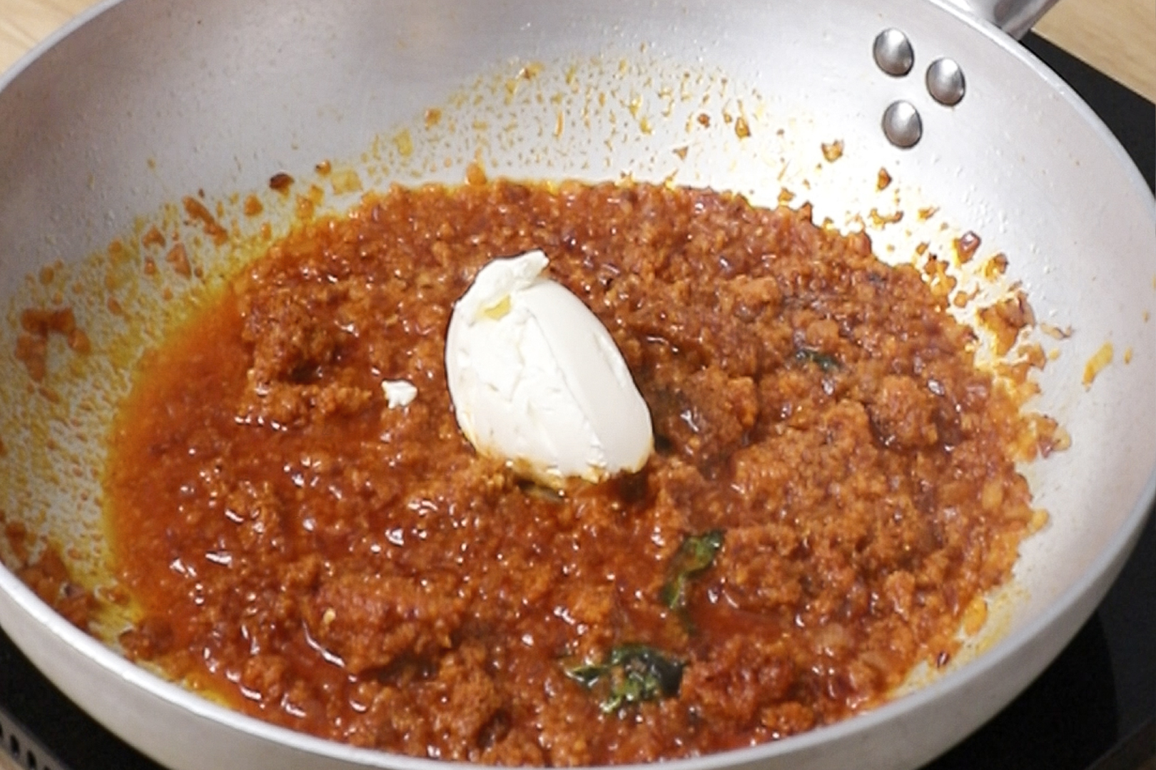 pasta con sobrasada - mascarpone