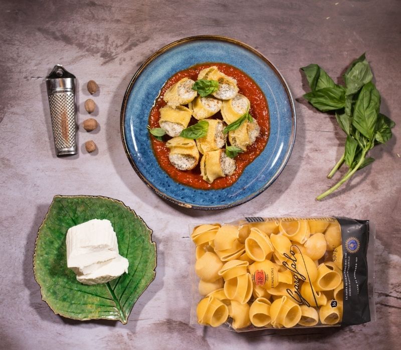 Pasta Garofalo - Lumaconi rellenos de ricotta y parmigiano