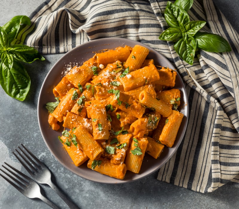 Pasta Garofalo - Rigatoni con burrata y tomate cherry gratinado