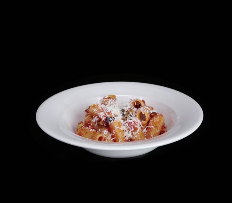 Pasta Garofalo - Rigatoni con berenjena, tomate y albahaca