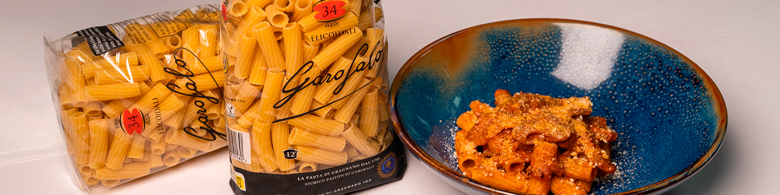 Pasta Garofalo - Elicoidali alla amatriciana con papada ibérica y queso manchego
