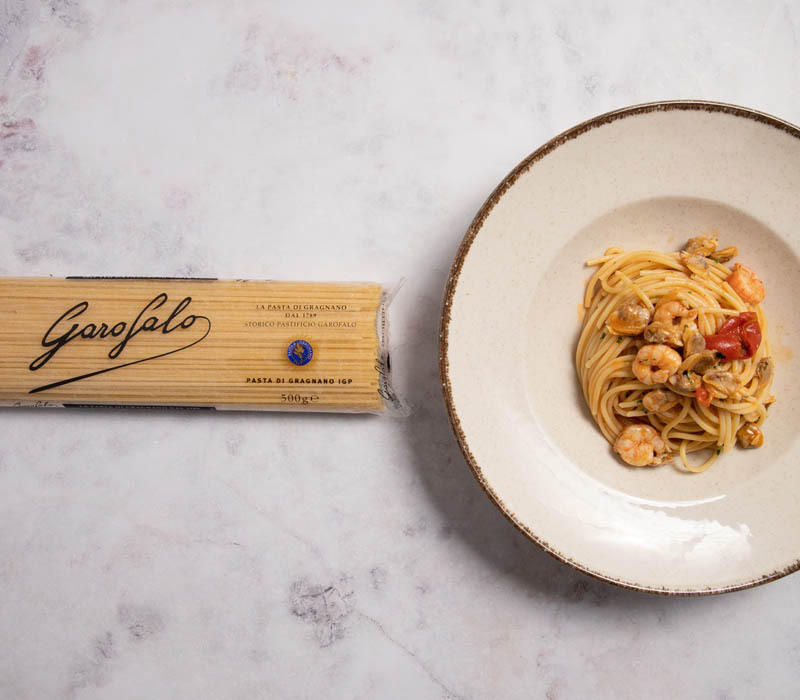Pasta Garofalo - Espaguetis con gambas y almejas