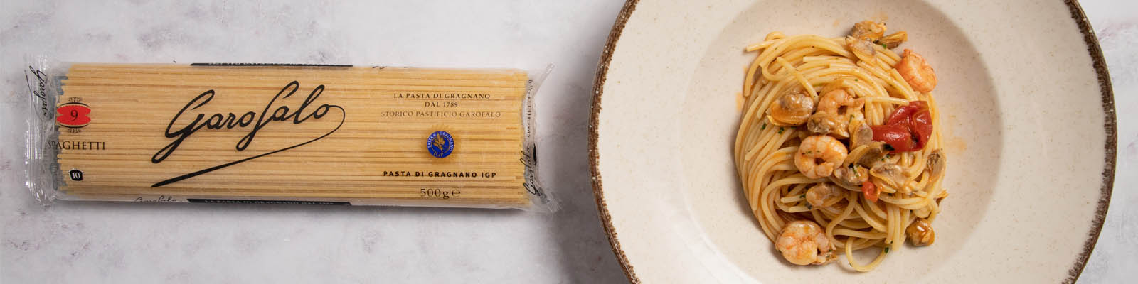 Pasta Garofalo - Espaguetis con gambas y almejas