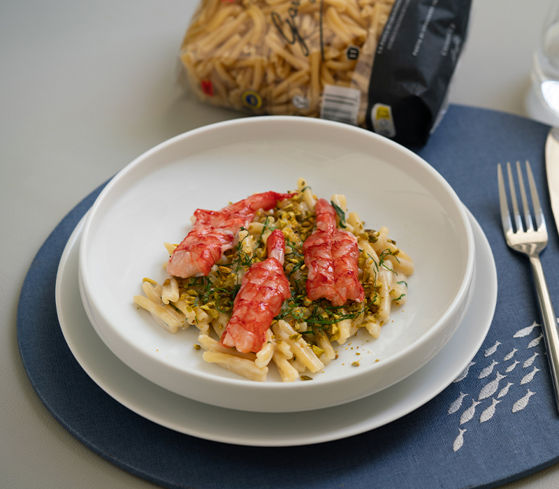 Pasta Garofalo - Pasta con pesto de pistachos y carabineros: receta gourmet fácil y deliciosa