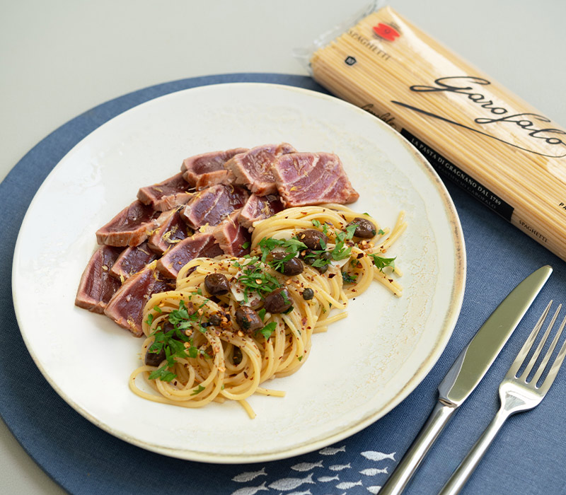 Pasta Garofalo - Espaguetis aglio olio con atún: tradición italiana con un toque gourmet