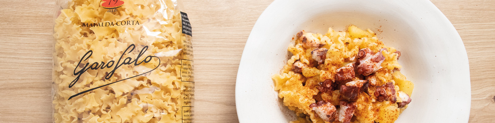 Pasta Garofalo - Pasta con pulpo a la gallega: receta fácil con Mafalda corta Garofalo