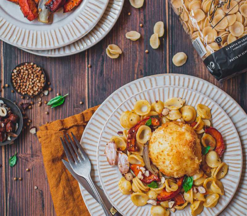 Pasta Garofalo - Orecchiette aux courges et sa burrata panée