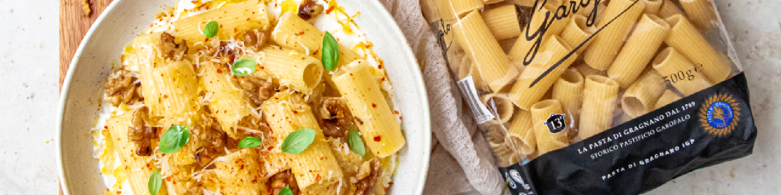 Pasta Garofalo - Rigatoni aux noix, ricotta et citron