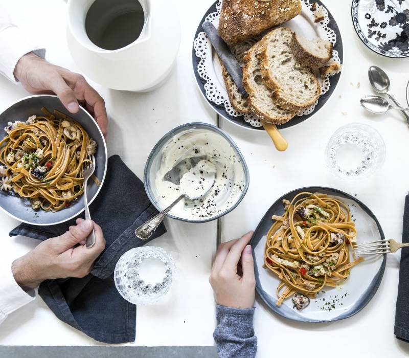 Pasta Garofalo - Fettucce integrali con seppie e salsiccia speziata