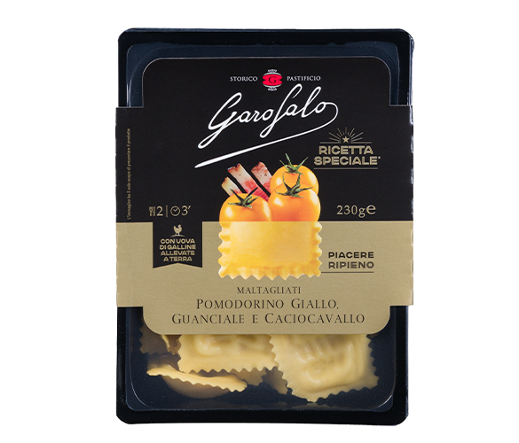 Pasta Garofalo - Maltagliati pomodorino giallo, guanciale e caciocavallo