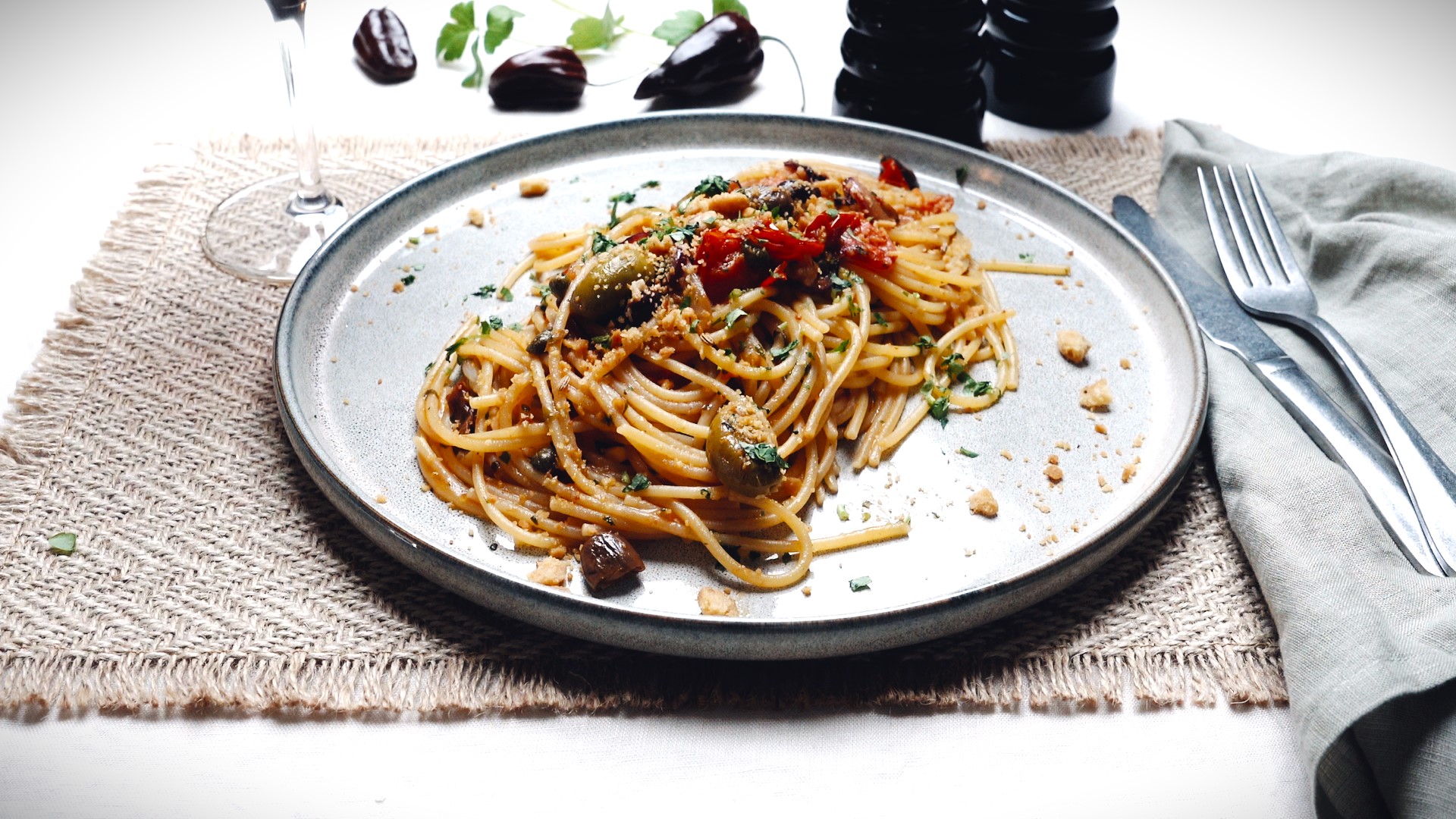 Pasta Garofalo - Vegansk Spaghetti Puttanesca utan sardeller