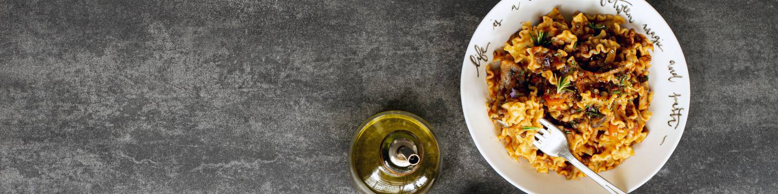 Pasta Garofalo - Mafalda Corta with Vegan mushroom lentil ragout