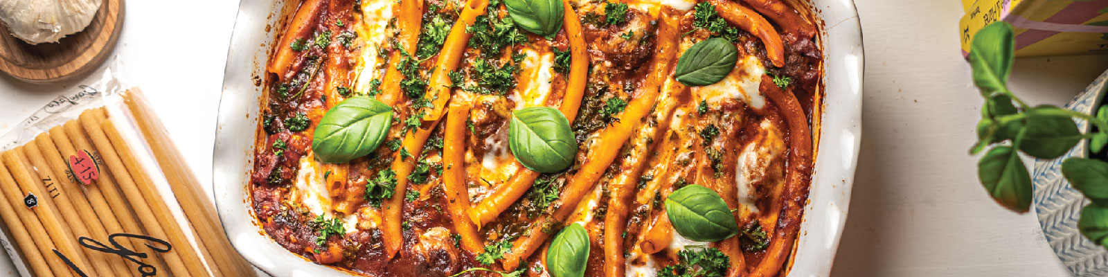 Pasta Garofalo - Italian Meatball & Mozzarella Ziti Bake