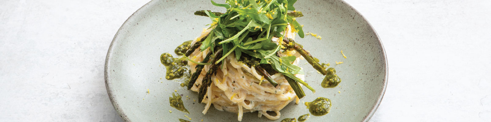 Pasta Garofalo - Lemon ricotta spaghetti lunghi with charred asparagus