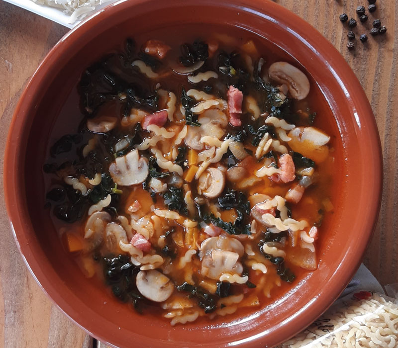 Pasta Garofalo - Stortini Mushroom, Pancetta & Cavolo Nero Pasta Soup
